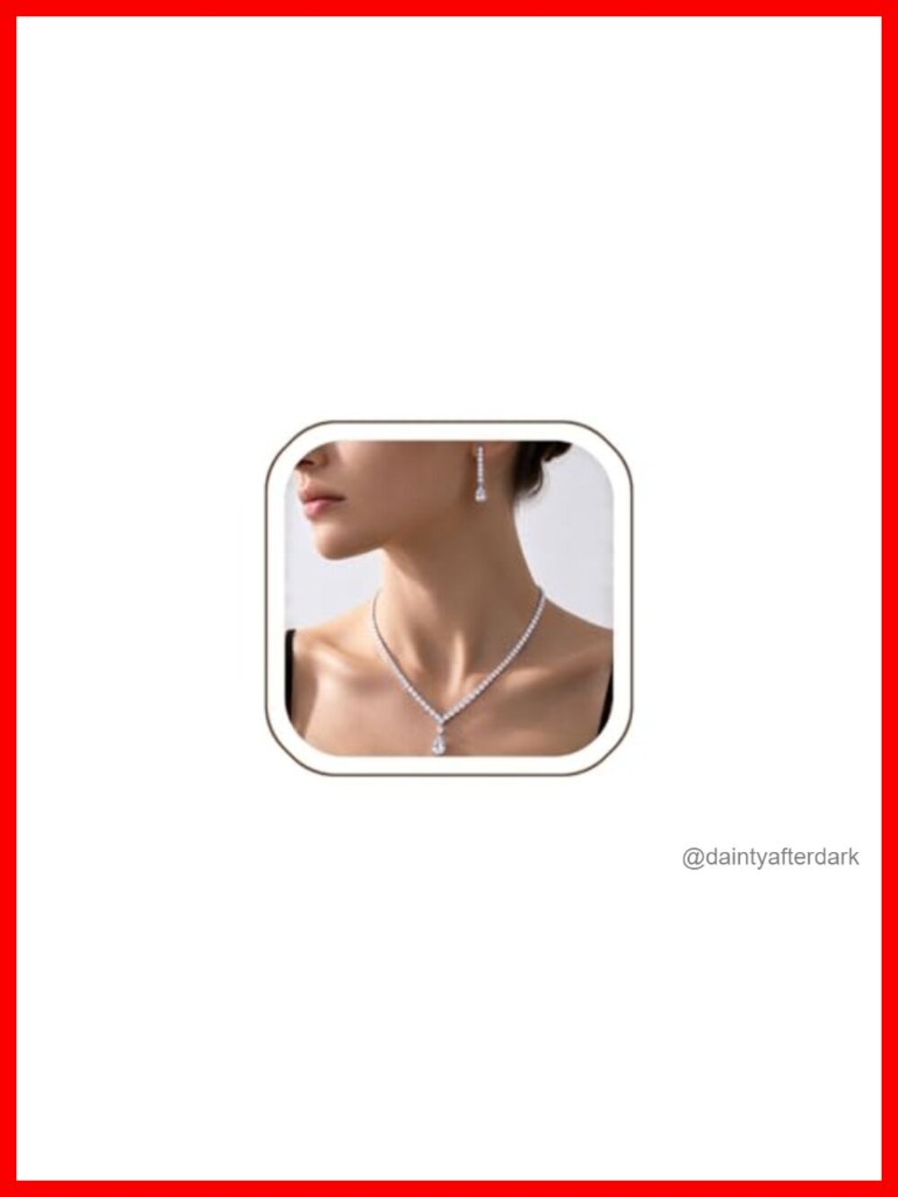 Silver Rhinestone Necklace and Earring Set – Bridal Wedding Jewelry Set,